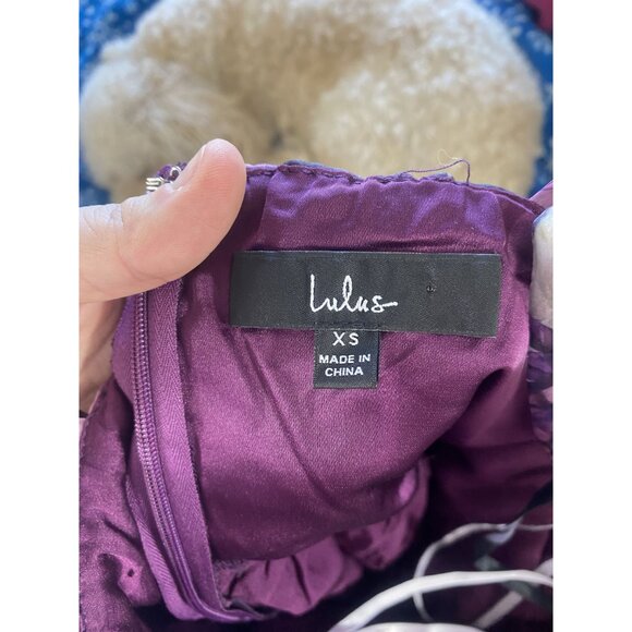 LAST CHANCE Lulus XS Midnight Beauty Black Purple Floral Bustier Mini Dress - Picture 8 of 11